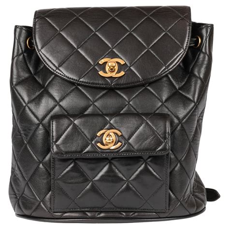 zaini chanel in tessuto bianco e nero|Chanel Duma Nero Pelle ref.1430451 .